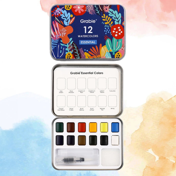 Watercolor Pocket Set Of 12 With Brush - Essential