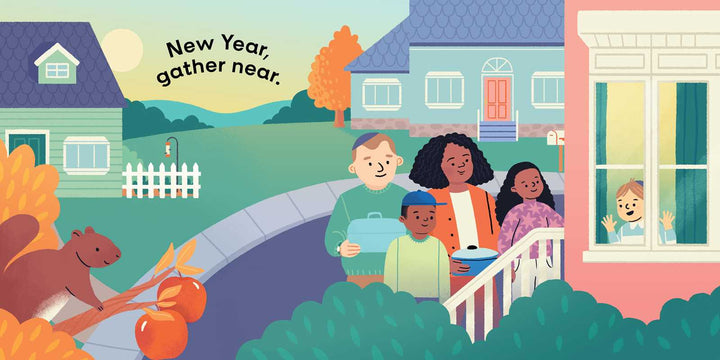 Rosh Hashanah: New Year, Gather Near (An Our Neighborhood Series Board Book for Toddlers Celebrating Judaism) by Leah Weber: Board Books; 22 pages / English