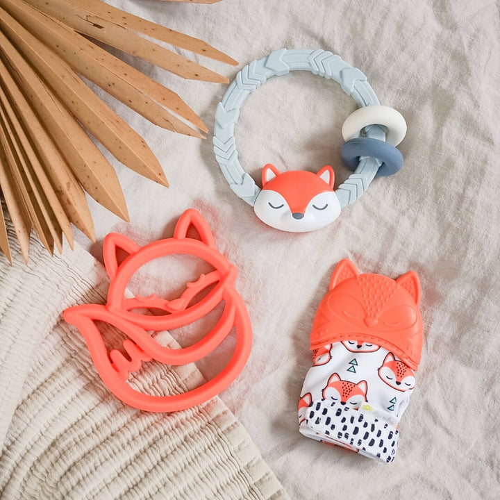 Ritzy Rattle™ Silicone Teether Rattles: Highland Cow