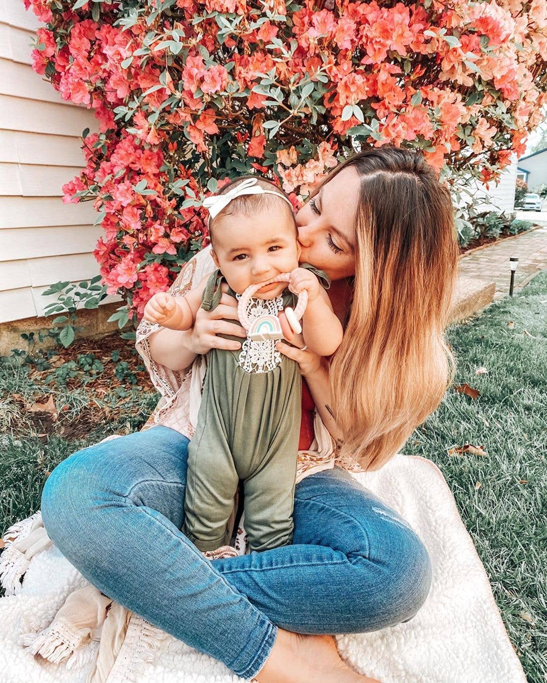 Ritzy Rattle™ Silicone Teether Rattles: Highland Cow