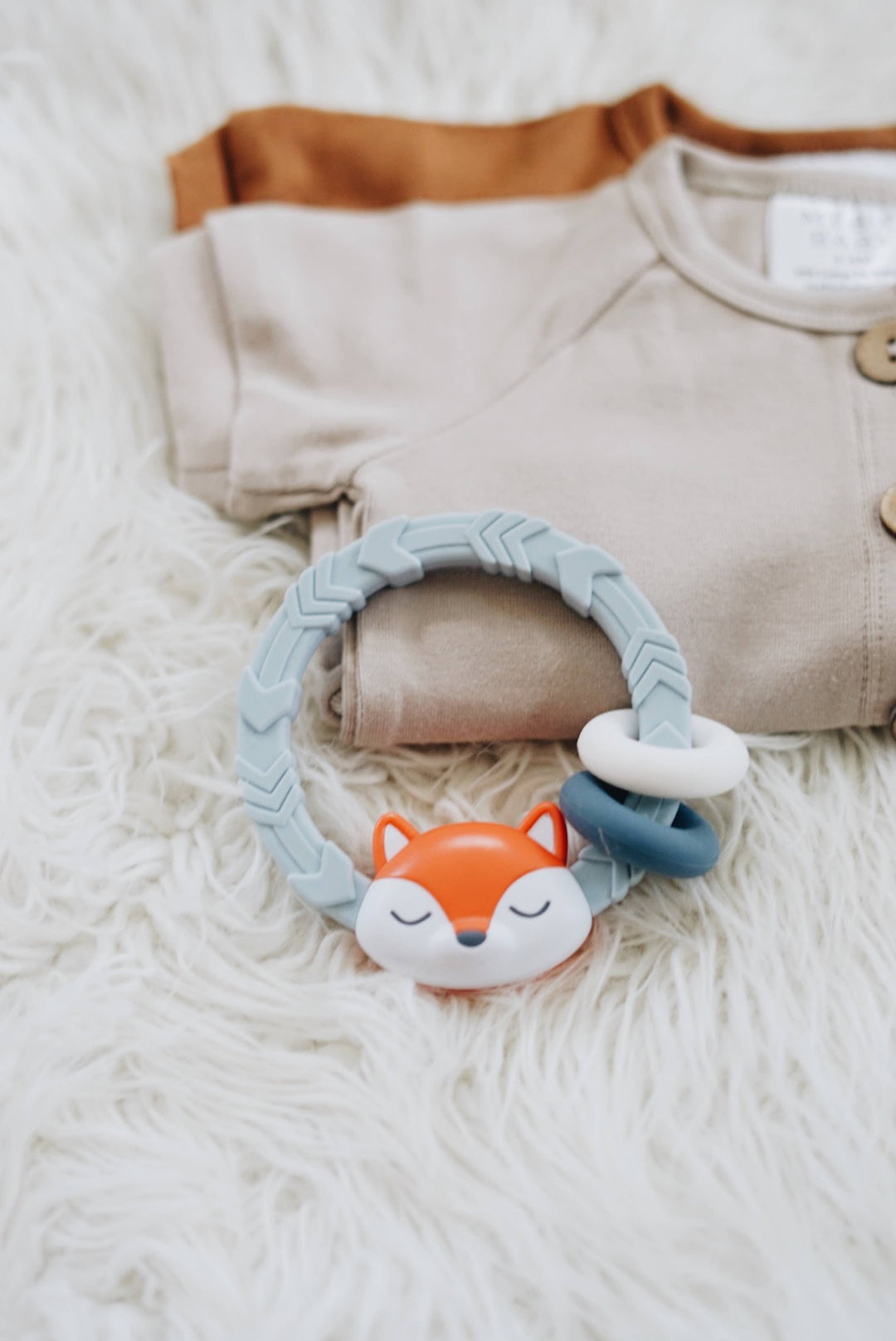 Ritzy Rattle™ Silicone Teether Rattles: Highland Cow