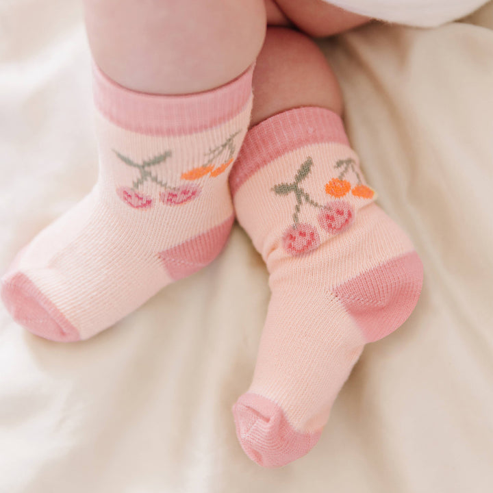 Baby Socks Trio Cherry Cute